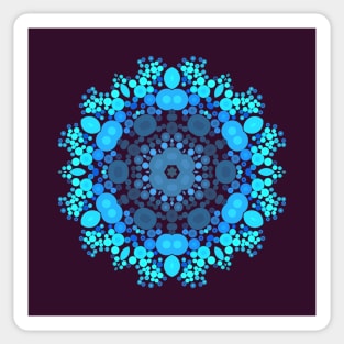 Dot Mandala Flower Blue and Purple Sticker